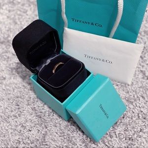 Tiffany & Co Band Ring 18k Rose Gold with Diamonds